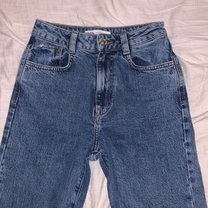Zara straight leg high rise jeans